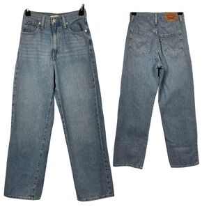 Modern Levis Jeans 24 Blue Denim High Waist Straight Casual Minimal Classic